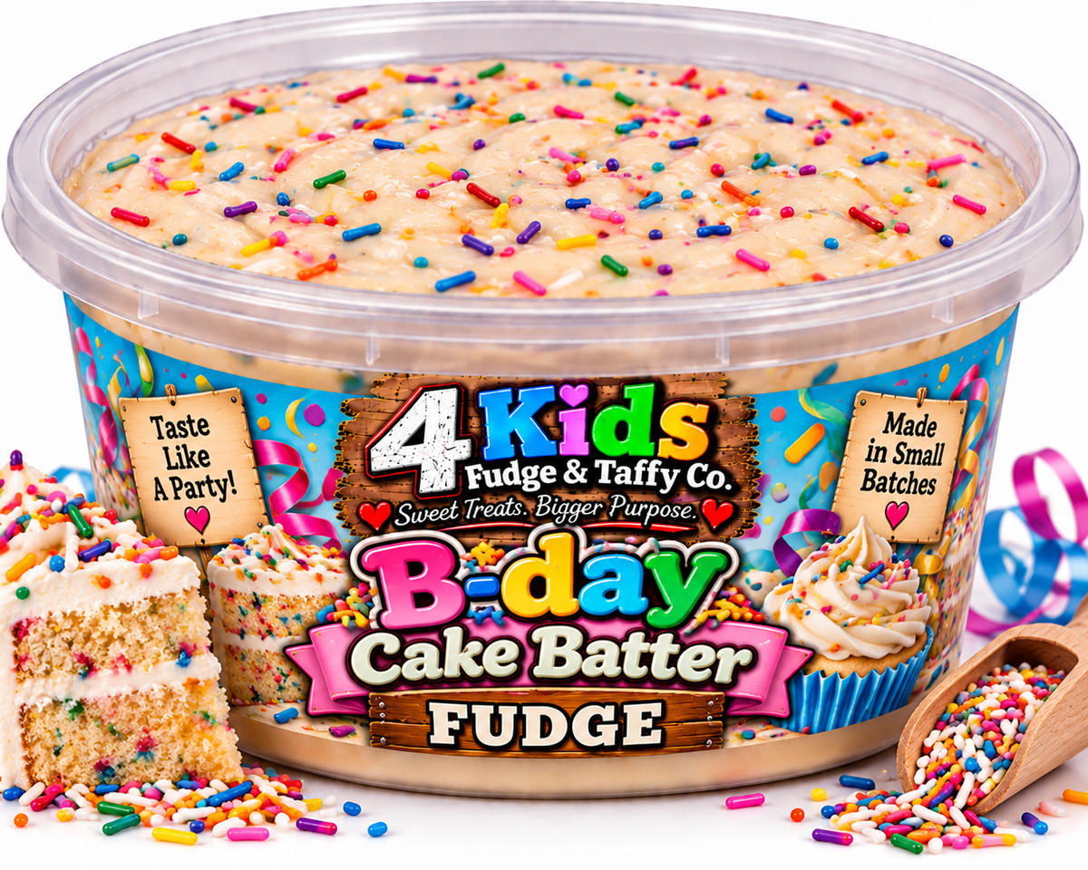 B-day Cake Batter Fudge by 4 Kids Fudge & Taffy Co.