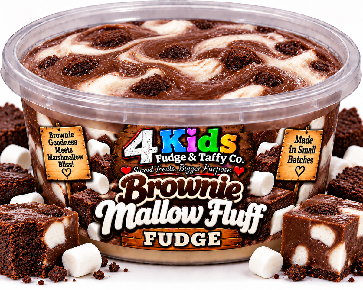 Brownie Mallow Fluff Fudge by 4 Kids Fudge & Taffy Co. - Brownie Goodness Meets Marshmallow Bliss