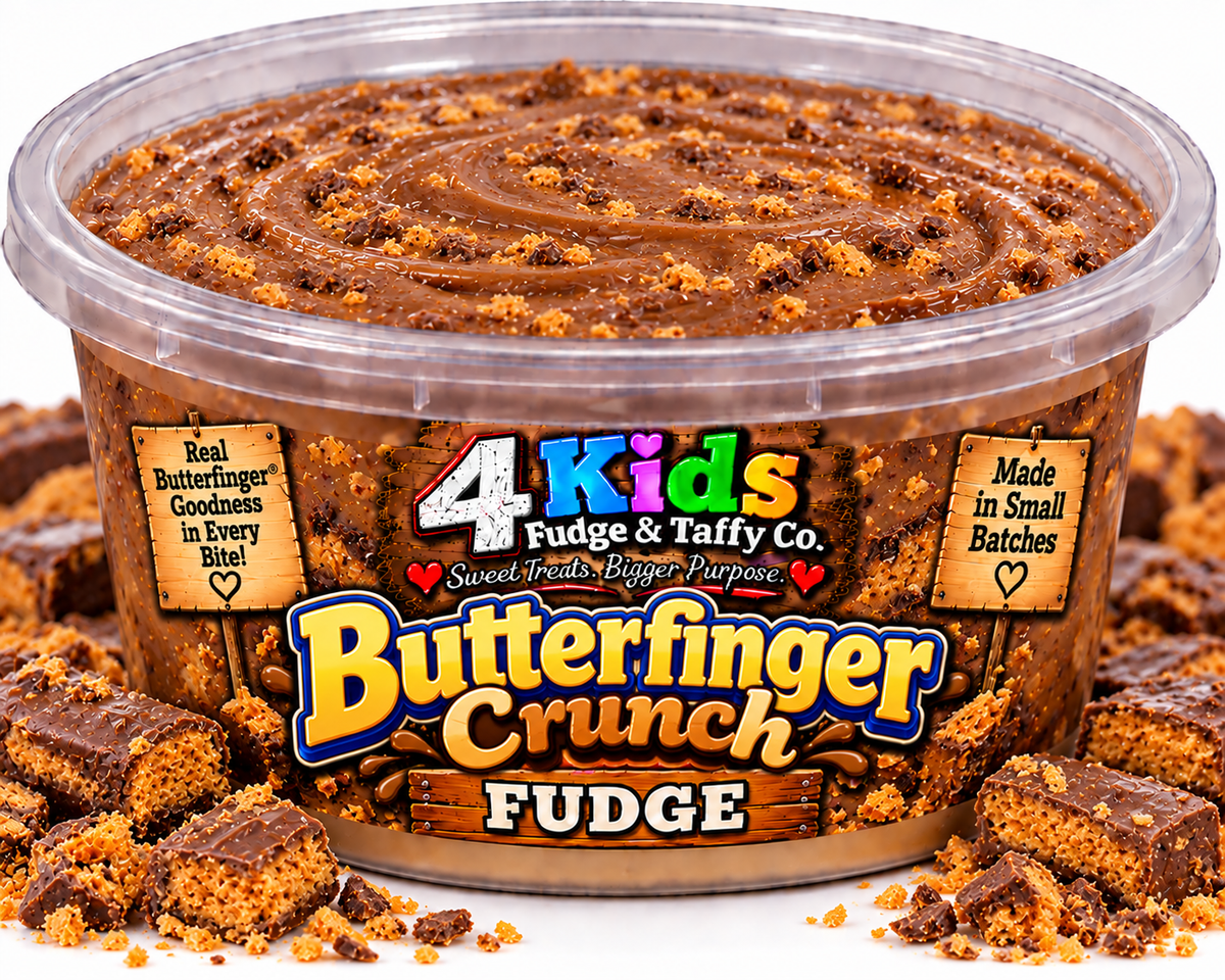 Butterfinger Crunch Fudge by 4 Kids Fudge & Taffy Co. - Real Butterfinger Goodness in Every Bite