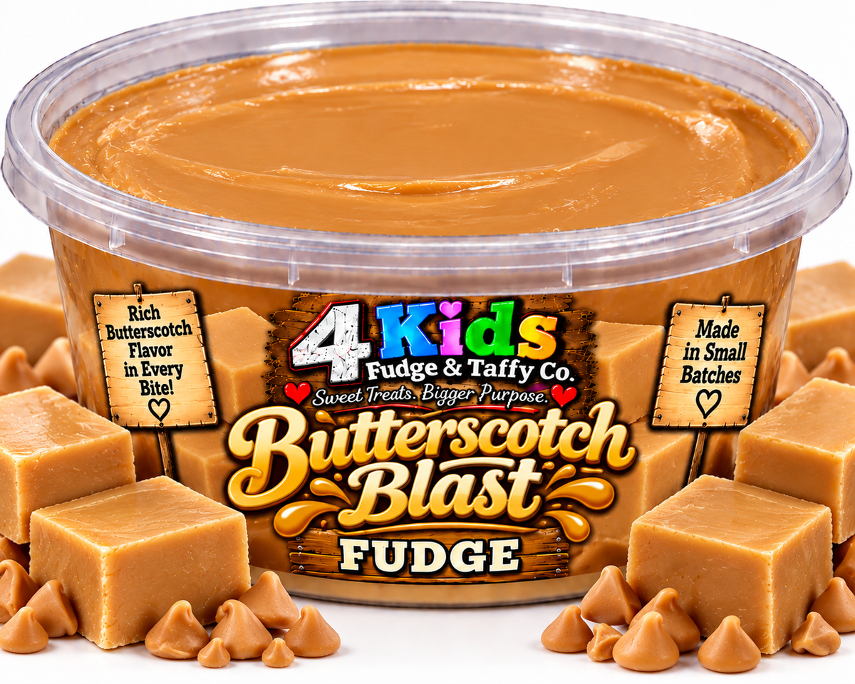 Butterscotch Blast Fudge by 4 Kids Fudge & Taffy Co. - Rich Butterscotch Flavor in Every Bite