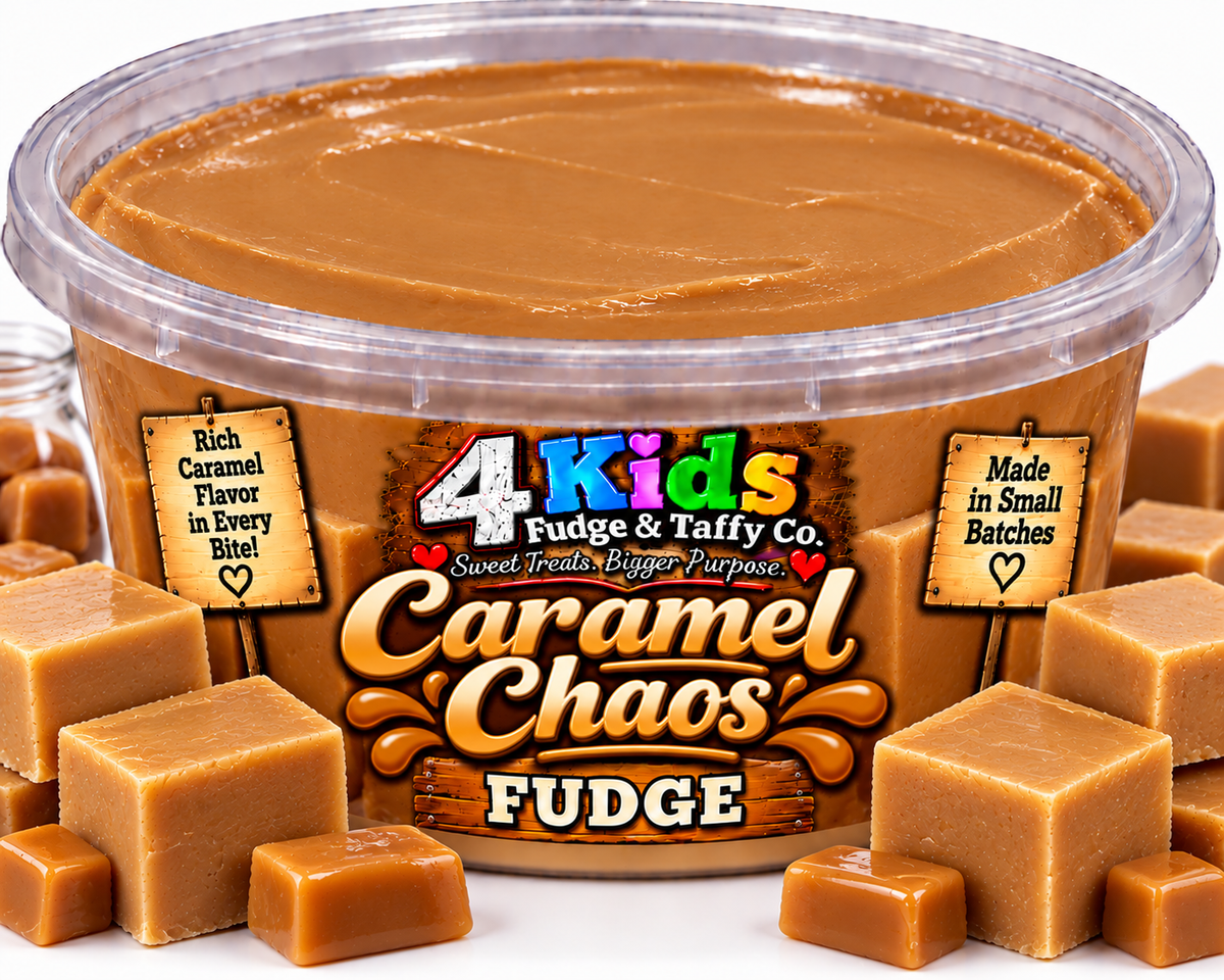 Caramel Chaos Fudge by 4 Kids Fudge & Taffy Co. - Rich Caramel Flavor in Every Bite