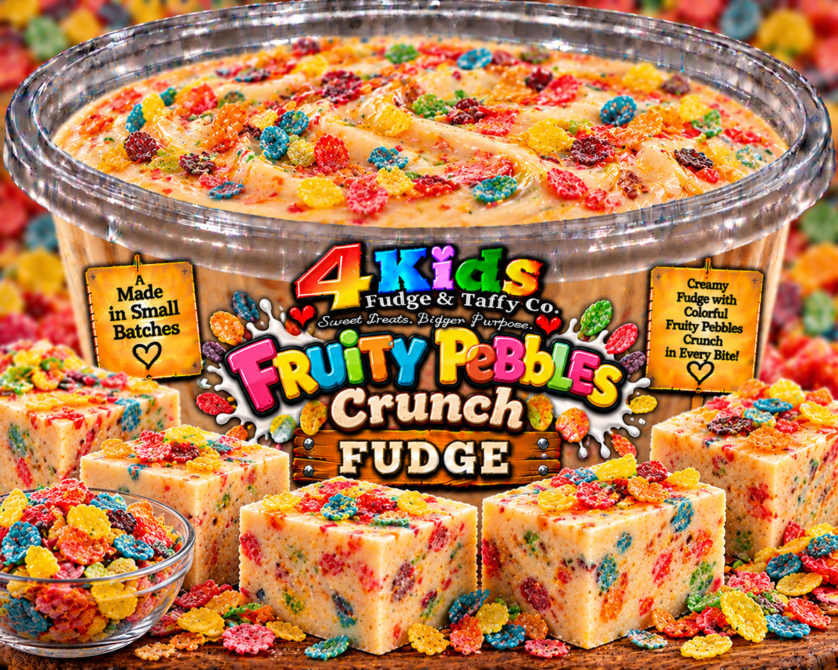 Fruity Pebbles Crunch Fudge with colorful cereal pieces