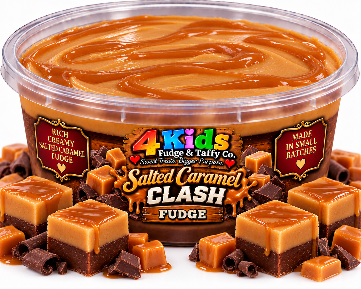 Salted Caramel Clash Fudge - chocolate and salted caramel layered fudge