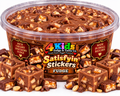 Satisfyin' Stickers Fudge - rich creamy fudge with chocolate caramel and peanuts
