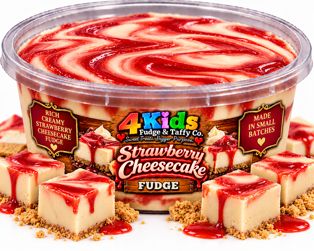 Strawberry Cheesecake Fudge - creamy strawberry cheesecake fudge with graham cracker base